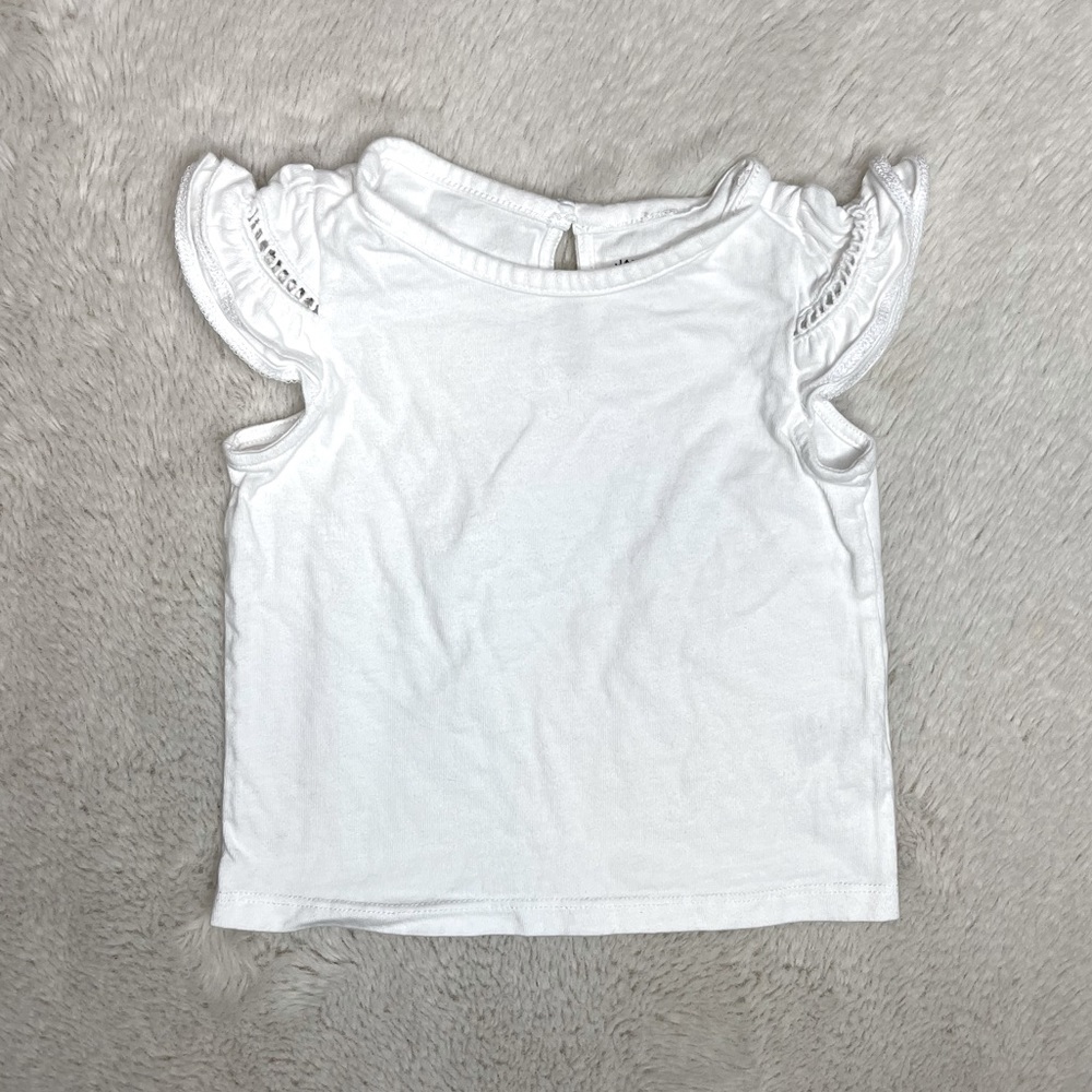 Janie and Jack white top with eyelet sleeves size 18-24 months